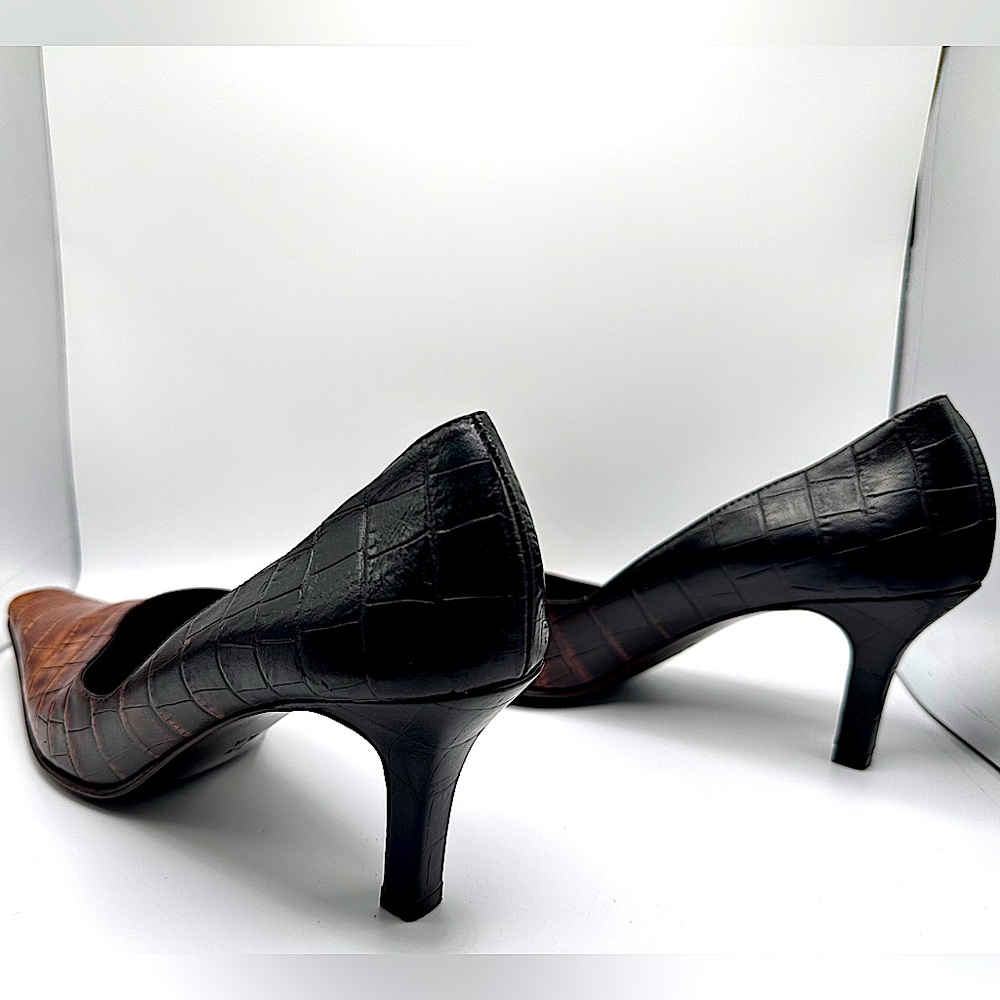 Amalfi Brown Crocodile Pattern Heels size 7.5 - Picture 5 of 16